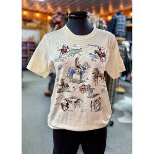 NEW Ranch Cowboy Picture Tee in Cream